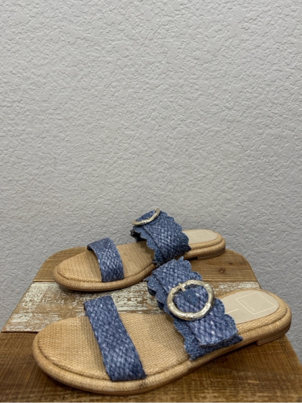 Dolce Vita Aperol Scalloped Blue Slide Sandals Size 9 - Picture 4 of 7